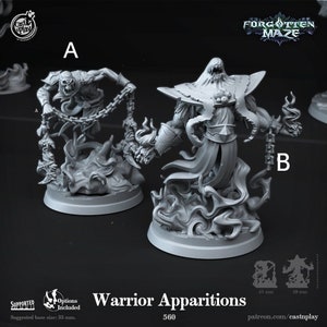 Undead Warrior Wraith Miniatures - Castnplay | Nighthaunt Chainrasp Wight Models | Dungeons & Dragons | DnD | Wargaming | Forgotten Maze