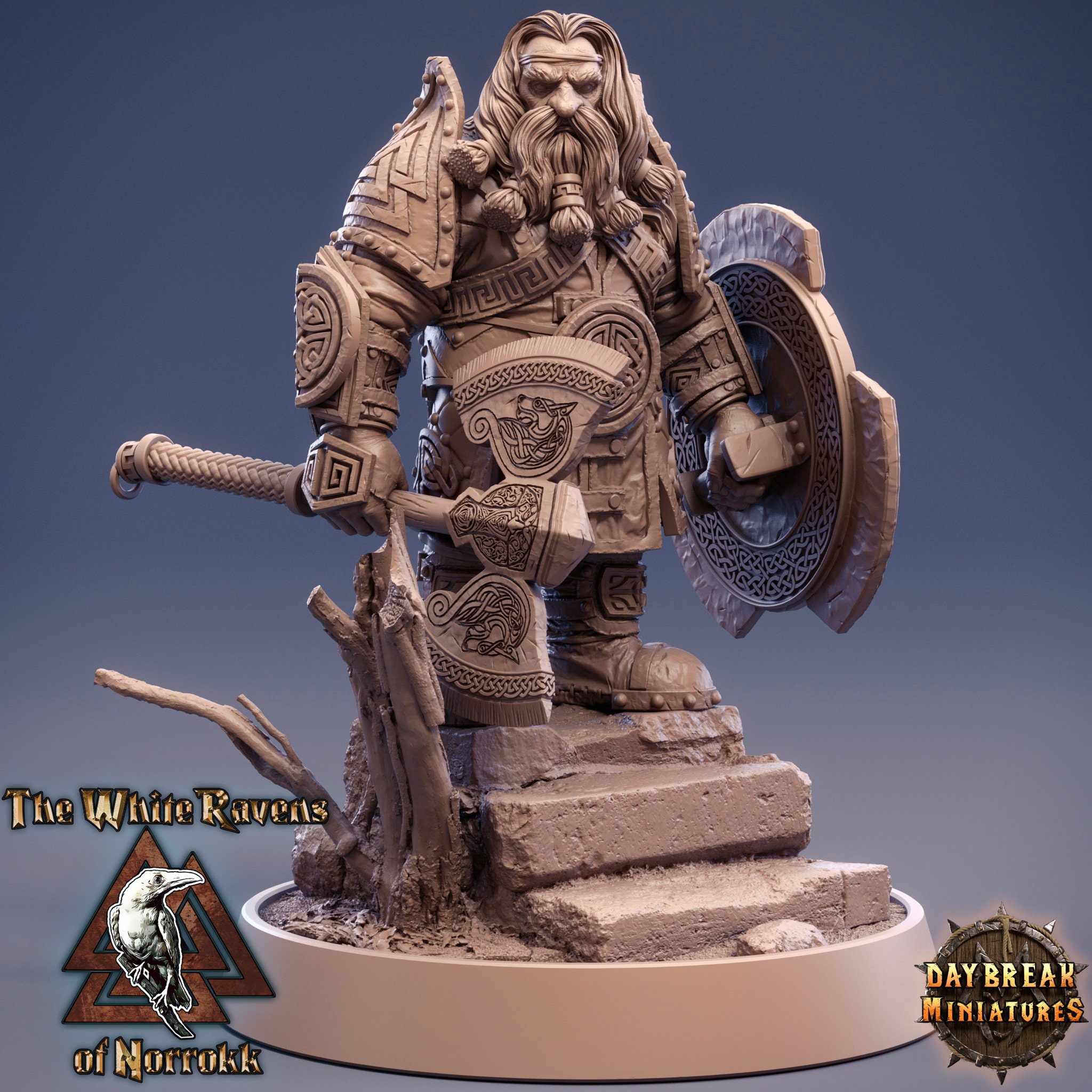 Dwarf Leader Miniature -  Daybreak Miniatures | Votaan Cleric Model | Paladin | Dungeons and Dragons | DnD | Wargaming