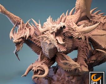 Tiamat Dragon Miniature - Lord of the Print | Ancient Gargantuan Wyvern Model | Chaos Dragon | Dungeons & Dragons | DnD | Wargaming