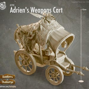 Merchant Cart Scatter Miniature - Castnplay | Town Prop Model | Wagon | Caravan | Dungeons and Dragons | DnD | Wargaming | ''Adrien's Cart'