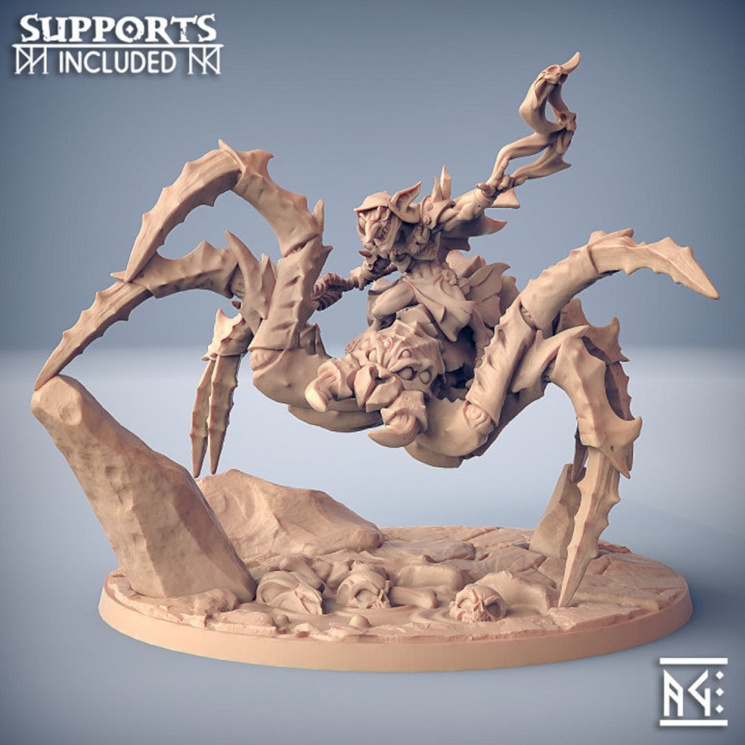 Giant Spider & Goblin Miniature - Artisan Guild | Mount Model