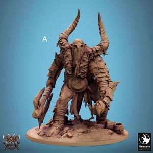 Fire Giant Executioner Miniatures - Rescale Miniatures | Mancrusher Behemat Model | Dungeons & Dragons | DnD 5e | Wargaming | Molten Hearts