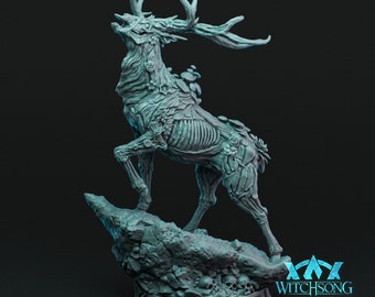 Undead Stag Miniature - Witchsong Miniatures | Grimdark Zombie Deer Model | Wargaming | Harsen Horns of Hell