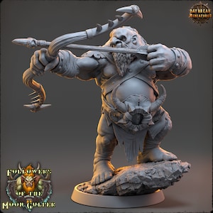 Ogre Archer Miniature -  Daybreak Miniatures | Troll Ranger Model | Dungeons and Dragons | DnD | Wargaming | Followers of the Moon Gulper