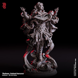 Undead Sorcerer Miniature -  Flesh of Gods | Daemon Prince of Khorne Model | Dungeons and Dragons | DnD | Wargaming | Cursed Tome