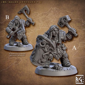 Dwarf Hammerer Miniatures - Artisan Guild | Army Soldier Models | Thunderer | Dungeons & Dragons | DnD | Wargaming | Defenders of Lok-Badar