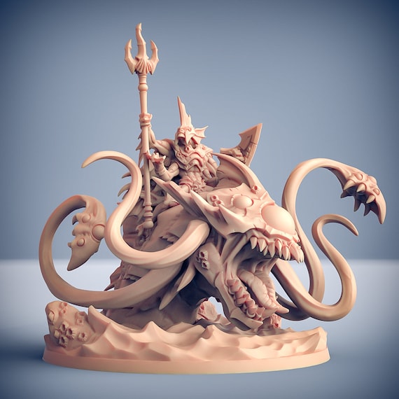 Kraken & Fish-folk Rider Miniature - Artisan Guild | Sea Monster