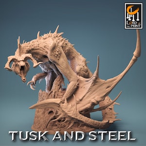 Elder Black Dragon Miniature - Lord of the Print | Grimdark Undead Dragon Model | Dungeons & Dragons | DnD | Wargaming | Tusk and Steel