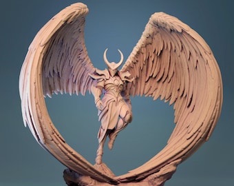 Dark Angel Miniature - Lord of the Print | Winged Celestial Warrior Model | Dungeons & Dragons | DnD | Wargaming | Angel Fighter