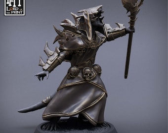 Skaven Plague Priest Miniatures - Lord of the Print | Ratfolk