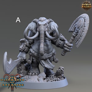 Loxodon Infantry Miniatures -  Daybreak Miniatures | Elephant-Folk Warrior Models | Dungeons and Dragons | DnD | Wargaming