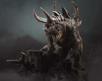 Tarrasque Miniature - Lord of the Print | Gargantuan Dragon Model | Titanic Dinosaur | Chaos Beast | Dungeons & Dragons | DnD | Wargaming