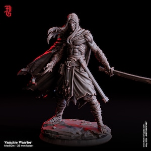 Damphir Eldritch Knight Miniature -  Flesh of Gods | Vampire Lord Warlock Model | Dungeons and Dragons | DnD | Wargaming | Fists of Fury