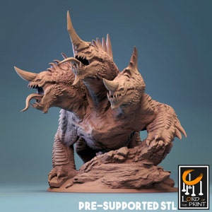 Cerberus Miniature - Lord of the Print | Chaos Beast of Khorne Model | Multalith Vortex Beast | Dungeons & Dragons | DnD | Wargaming