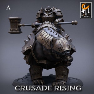 Armoured Bear Miniatures - Lord of the Print | Paladin Crusader Model | Chaos Knight | Dungeons & Dragons | DnD | Wargaming | Crusade Rising