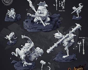 Frogfolk Fighter Miniatures - Castnplay | Bullywug Models | Wargaming | Bullywugs