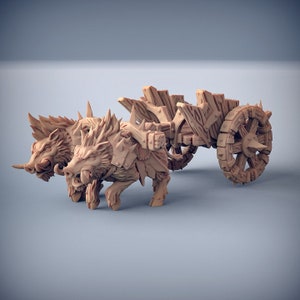 Boar Chariot & Hobgoblin Rider Miniature - Artisan Guild | Orruk Warbeast Cavalry Models | Dungeons and Dragons | Wargaming | DnD