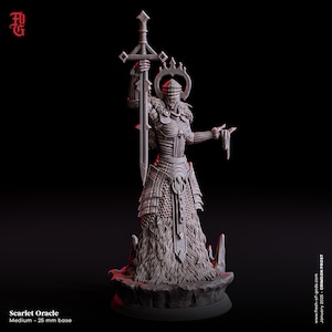Female Death Knight Miniature -  Flesh of Gods | Female Undead Revenant Model | Dungeons and Dragons | DnD | Wargaming | Crimson Frost