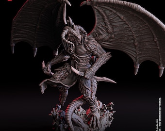 Black Dragonborn Rogue Miniature - Flesh of Gods | Dragonkin Assassin Model | Obsidian Cathedral