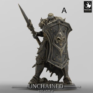 Chaos Warrior Spear Infantry Miniature - Rescale Miniatures | Slaves of Darkness Model | Dungeons & Dragons | DnD | Wargaming | Unchained