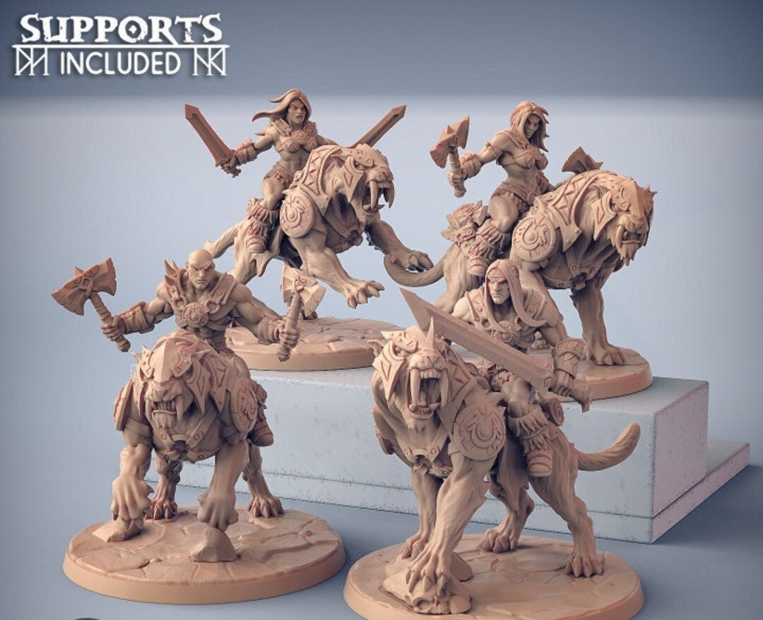 Barbarian Cavalry Miniatures Artisan Guild Sabertooth Cat Mount Models