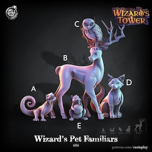 Wizard Familiar Miniatures - Castnplay | Woodland Creature Models | Dungeons & Dragons | DnD | Wargaming | Wizard&#39;s Pet Familiars