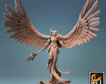 Angelic Warrior Miniature - Lord of the Print | Winged Celestial Model | Aasimar | Dungeons & Dragons | DnD | Wargaming | Heaven and Hell