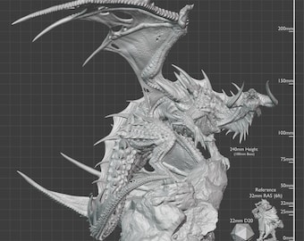 Ancient Black Dragon Miniature - Lord of the Print | Gargantuan