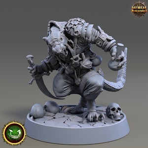 Ratfolk Rogue Miniature -  Daybreak Miniatures | Skaven Clanrat Assassin Model | Dungeons and Dragons | DnD | Wargaming | Starkharts
