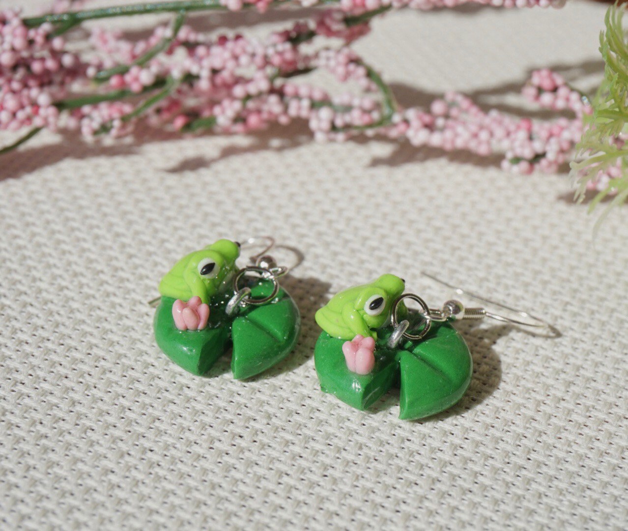 Lily pad earrings sale