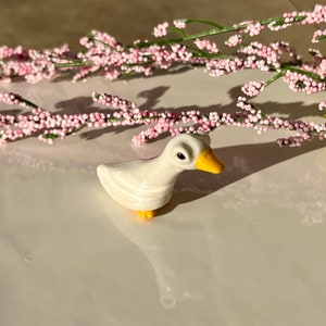 Duck figurine- handmade polymer clay figurine