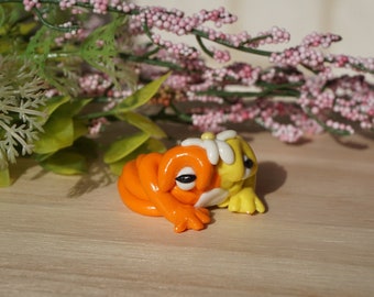 Flower frog (two colors)- custom handmade polymer clay figurine/decoration