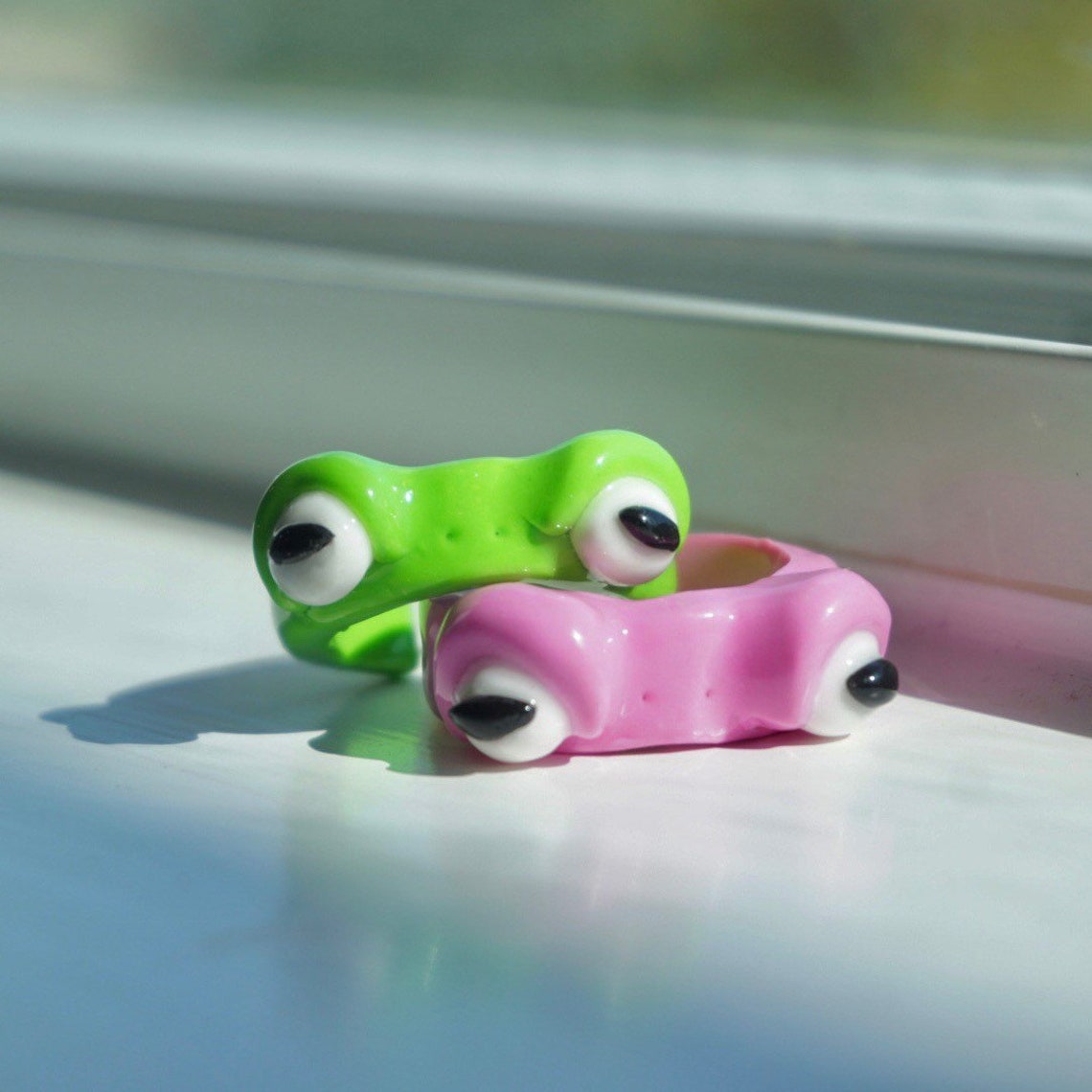 Frog ring customizable frog ring handmade polymer clay ring Etsy