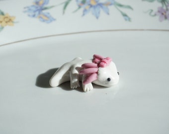 Coquette axolotl figurine- handmade polymer clay figurine