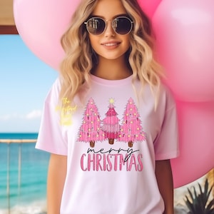 Pink Tree Christmas Sweater, Christmas Sweater, Christmas Crewneck, Christmas Tree Sweatshirt, Holiday Sweaters for Women, Winter Sweatshirt