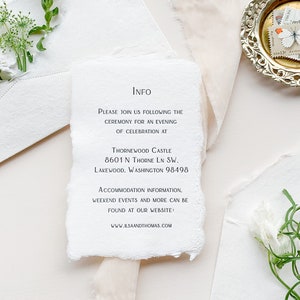 The Isla Wedding Invitation Suite letterpress printed on handmade paper with handmade paper envelopes a very whimsical and romantic suite image 4