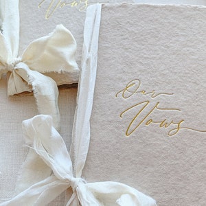 Vow Book Set with gold foil printing. Simple and elegant with 8 pages to write your vows on. image 3