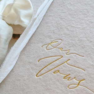 Vow Book Set with gold foil printing. Simple and elegant with 8 pages to write your vows on. image 2