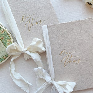 Vow Book Set with gold foil printing. Simple and elegant with 8 pages to write your vows on. image 1