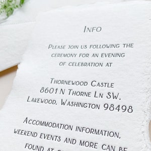 The Isla Wedding Invitation Suite letterpress printed on handmade paper with handmade paper envelopes a very whimsical and romantic suite image 5