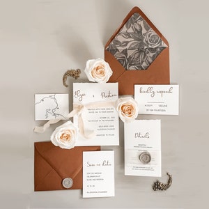 The Elyse Suite - Sample Letterpress Wedding Invitations Letterpress printed wedding invitations semi custom suite
