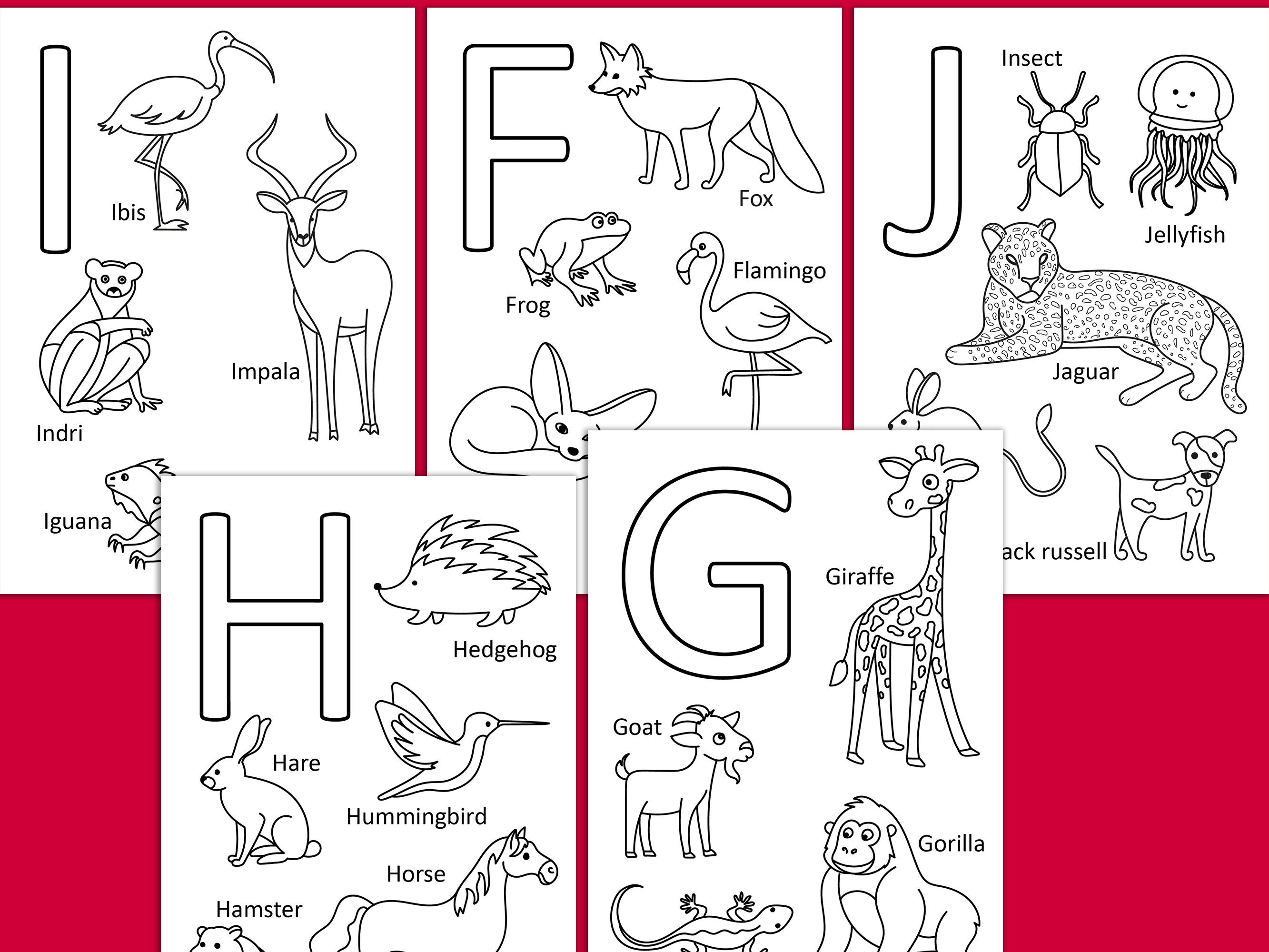 Animal Alphabet Cards Preschool Printables Alphabet - Etsy