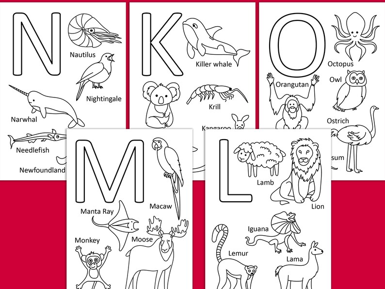 Animal Alphabet Cards, Preschool Printables Alphabet, Homeschool ...