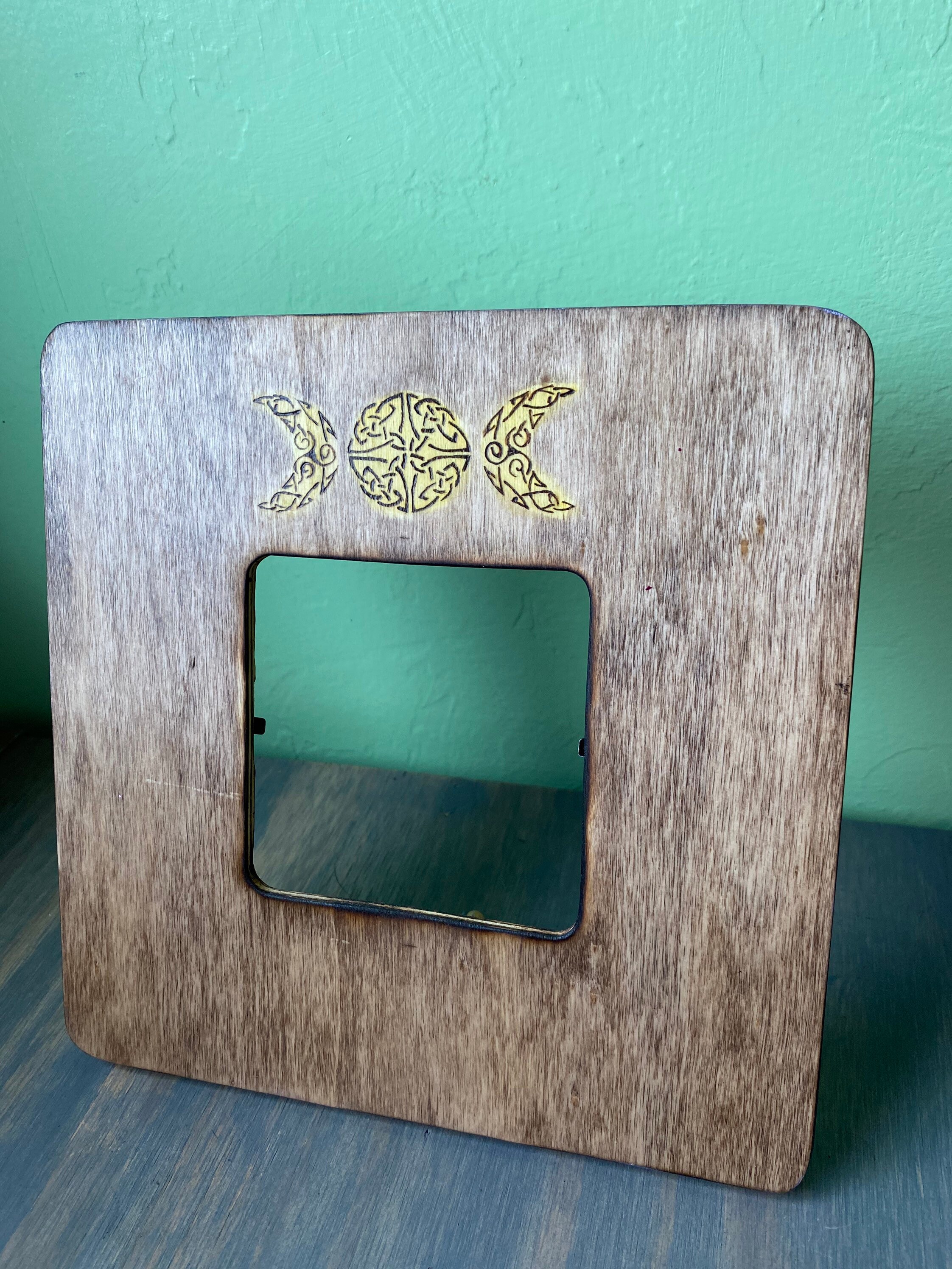 Wooden triple moon picture frame Etsy