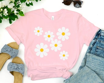 Camisa de flores silvestres, camisa botánica, camisa de flores, camiseta botánica, camiseta de flores, camisa floral, camisa de naturaleza - Daisies Unisex Tee