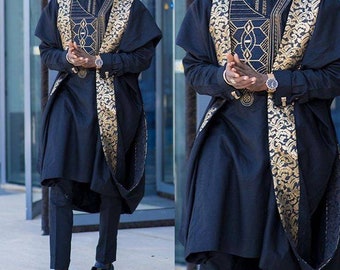 African men clothing, African wedding suit, African groom suit? African fashion, African attire, Agbada Attire.