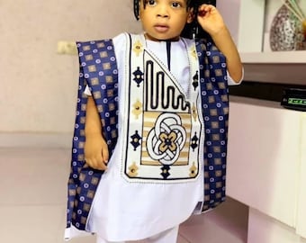 アグバダ、男の子用スーツ、男の子用服、アフリカの男の子の衣装、アフリカの男の子のドレス。子供用アグバダ