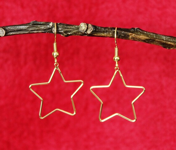 Folded Wire Star Earrings. Etsy UK