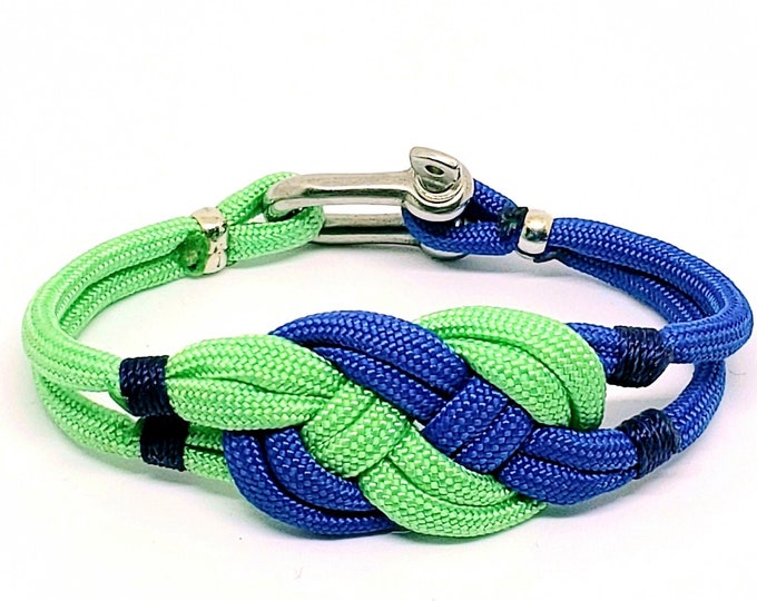 Custom Sailor Rope & Shackle Bracelet -  Nautical Unisex Jewelry - Fully Customizable - Gift for Sailor - Friendship Bracelet