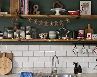 Rustic Reclaimed Wood Shelf. Handmade from Scaffold Boards. Made to Measure Any Size.